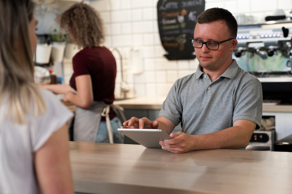 Barista Man with Developmental Disabilities